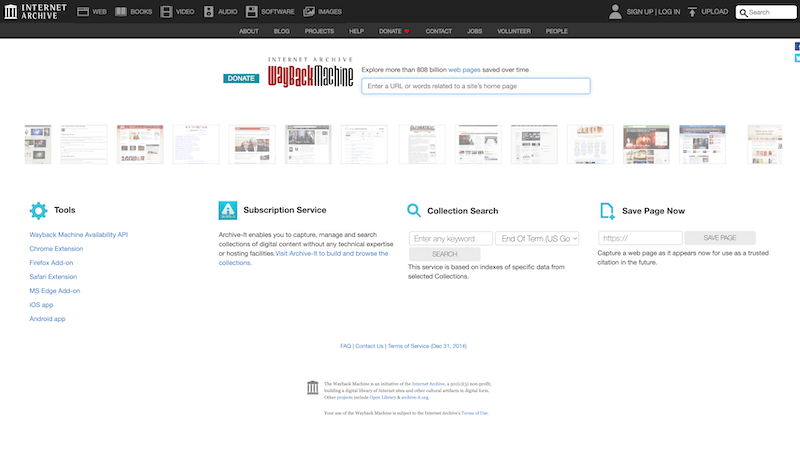 Internet Archive (Wayback Machine)