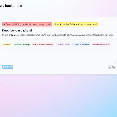 Auto Backend